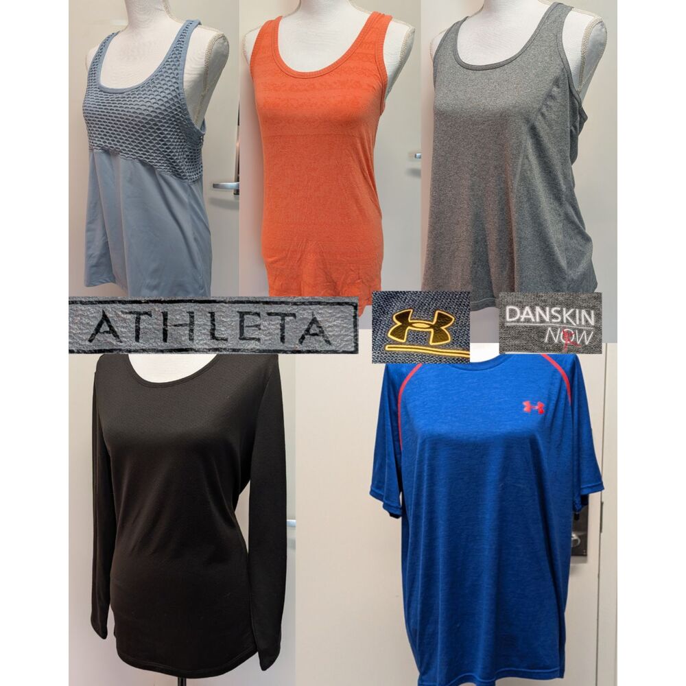 Women's Active Lifestyle L/XL Lot (Athleta, Under Armour, Danskin)